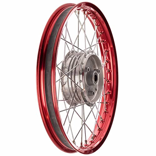 MZA Speichenrad 1,5 x 16 Alufelge, Rot eloxiert, Edelstahlspeichen - Simson S50, S51, KR51 Schwalbe, SR4
