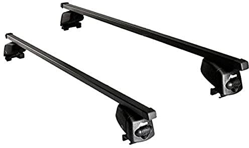 Atera 044148 PKW Dachträger Signo ASF - Stahl Schwarz - Fixpunktträger mit Vierkantprofil Komplett-Träger Sofortmontage