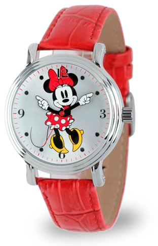 Disney Damen analog Quarz Uhr mit Kunstleder Armband W001877