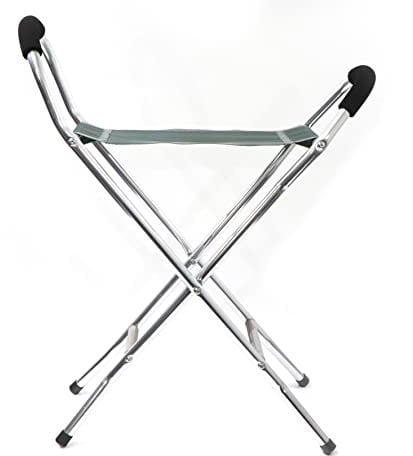 Leisurewize Walking Stick Folding Stool & Chair, Lightweight Alloy Frame