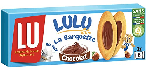 LULU La Barquette Chocolat Noisettes - Gâteau Moelleux Idéal pour le Goûter - 1 Paquet (120 g)