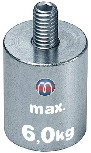 Deep Pot Holding Magnet NdFeB Ø 6mm - Ø 63mm | Threaded Neck | Tappet, Sizes:Ø 13 | M4x8 | 6kg Force