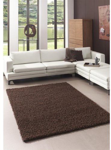 benuta Teppiche: Shaggy Langflor Hochflor Teppich Shaggy Flex Braun 200x290 cm - schadstofffrei - 100% Polypropylen - Uni - Maschinengetufted - Wohnzimmer