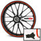 Motoking Felgenrandaufkleber mit Montagetool für Ihr Motorrad in NEON / 6 mm/für 10 bis 25 / Farbe wählbar - Neon Rot
