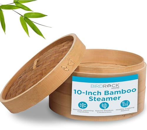 BirdRock Home Bamboo Steamer (Classic Bamboo, 10 Diameter)