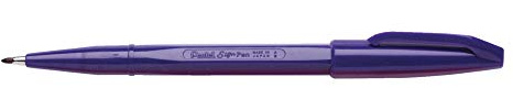 Pentel Sign Pen Fine Felt-Tipped Pens, Pack of 12 pens, Violet Ink