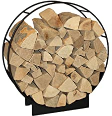 HARK Design Kamin Holzwiege Holzkorb Holzlege schwarz 75 cm