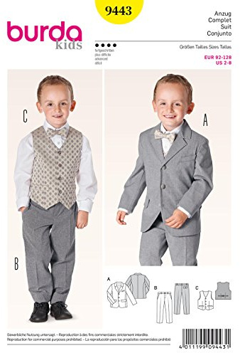 Burda Style Sewing Pattern B9443 Children's Three Piece Suit