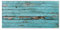 banjado® Magnettafel silber 78 x 37cm / Magnetwand aus Metall/Magnetpinnwand Memoboard/Pinnwand Magnettafel Küche, Büro, Kinderzimmer inkl. 4 Magnete & Montageset Motiv Blaue Holzlatten