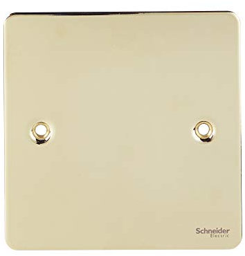 Schneider Electric Ultimate Flat Plate - Single Blank Plate, GU8210PB, Polished Brass