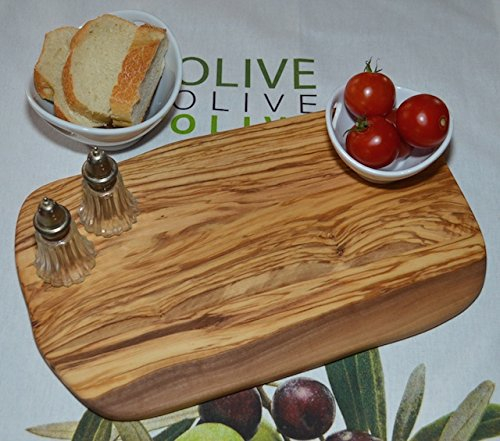 Olivenholz Brett 34x22cm Handarbeit aus nachhaltigen Anbau Schneidebrett Servierbrett Holzbrett Olivenholzbrett Schneideblock Servierplatte