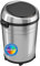 iTouchless 18 Gallon Commercial Size Touchless Sensor Trash Can with Odor Control System, Stainless Steel, 68 Liter Round Automatic Garbage Bin, Silver/Black