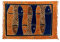 Kascha Sarong Pareo Wickelrock Strandtuch Tuch Wickeltuch Handtuch - Blickdicht - ca. 170cm x 110cm - Orange Blau Braun Batik mit Fisch Motiv Handgefertigt inkl. Kokos Schnalle in Rauteform