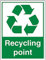 V Safety Recycling Point Sign - 300mm x 400mm - 1mm Rigid Plastic