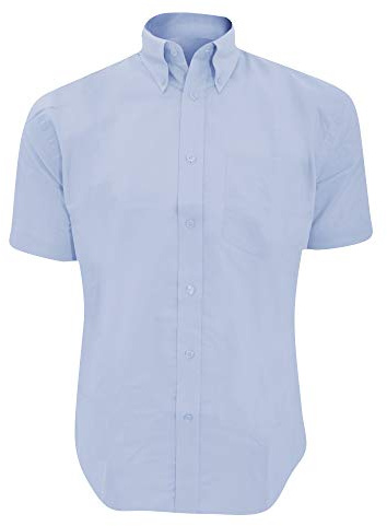 Kustom Kit Mens Workwear Oxford Short Sleeve Shirt (17.5inch) (Light Blue)