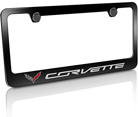 Chevrolet Corvette C7 Black Metal Number Plate Cover License Plate Frame by Chevrolet CarBeyondStore