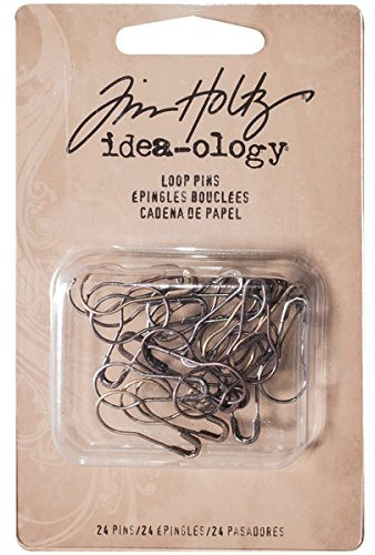 Tim Holtz idea-ology Loop Th93200 Lot de 24 épingles en Nickel, Laiton et cuivre