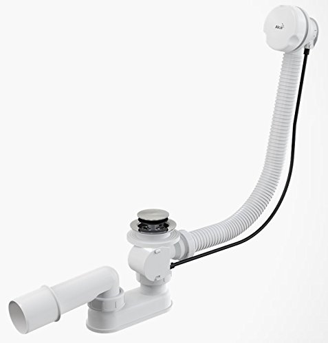 Baignoire Baignoire Vidage à partir de trop-plein Blanc Longueur 1000 mm automatique avec câble Bowden Bonde vidage baignoire