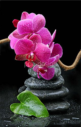 PPA DESIGN Sticker Autocollant Mural Galets Orchidée - SRPO0001 (13x20cm)