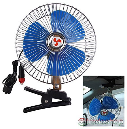 MINI VENTILATORE PORTATILE DA VIAGGIO PER AUTO CAMPER CAMION 12 VOLT DIAM.18 CM