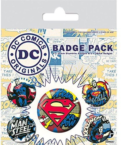 DC Originals - Superman Comic, Abzeichen, 10 x 12.5 cm