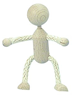 Rayher 6129700 Holzpüppchen/Sisal, SB-Btl. 1 Stück, 10 cm