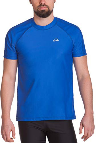 iQ-UV Shirt für Herren mit UPF 50+ Schutz Dunkelblau XXL - Loose Fit Kurzarm Schwimmshirt für Herren mit UV-Schutz - Schnelltrocknendes Surf- & Badeshirt UV für Männer - TÜV & Oeko-TEX 100 geprüft