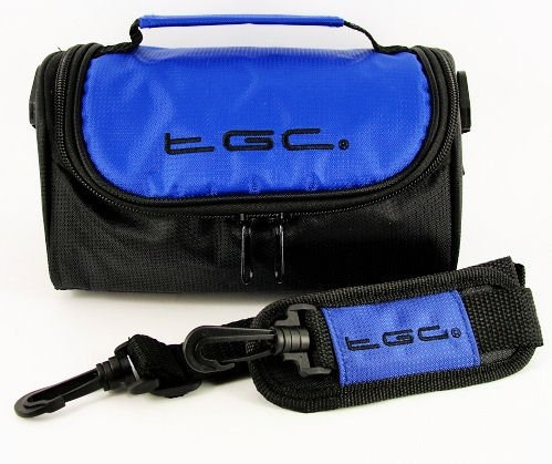TGC ® Camera Case for Sony CyberShot DSC-HX1 with shoulder strap and Carry Handle (Dreamy Blue & Black)