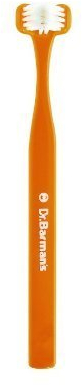 DHB Dr.Barman's Super Brush - COMPACT: 3-Köpfige, wiederverwendbare, orange Zahnbürste für Kinder und Personen mit speziellen Bedürfnissen