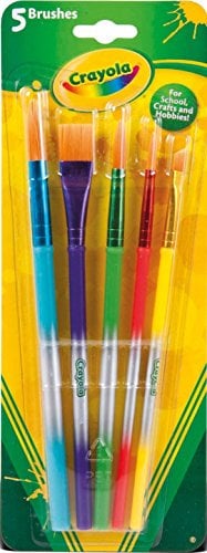 Crayola - 5 pinceaux de différentes tailles, poils doux, pour tout projet créatif, pour l'école et les loisirs, 3007