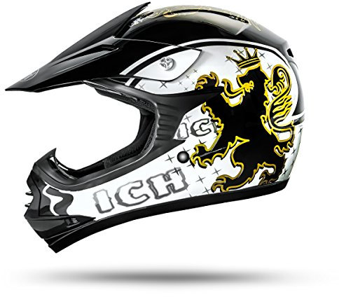 ATO Moto BO7 Kinder Helm Schwarz Größe Y-M (51-52cm) Kinder Crosshelm mit aktueller Sicherheitsnorm ECE 2205