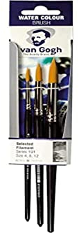 Van Gogh Set de 3 Pinceau Aquarelle Série 191, N° 4-8-12 RT90919133 Bleu
