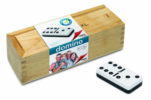 Cayro - Dominos XXL - + 6 Ans - Jeu De Société pour Enfants Et Adultes - Gros Jetons - Jeu De Dominos Classique - avec Boîte en Bois pour Ranger Les Jetons - 2 À 4 Joueurs