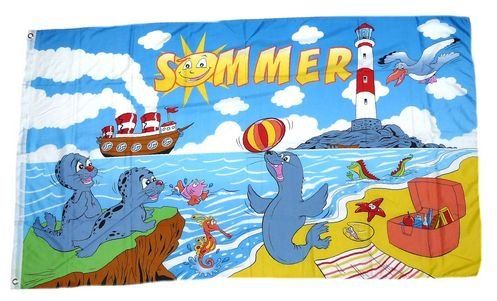 Flagge/Fahne Sommer Leuchtturm 90 x 150 cm