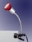 Trango 2989-012 LED Klemmleuchte *EASY* Tischlampe I Leseleuchte I Clip Lampe mit rotem Glas Lampenschirm, Klemmspot I Nachtlicht I Schreibtischlampe inkl. 1x GU10 3000K warmweiß LED Leuchtmittel