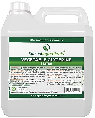 Special Ingredients Pflanzliches Glyzerin 1 Liter - Premium Qualität - Vegan, GVO-frei, Glutenfrei - Recycelbarer Behälter (1000g)
