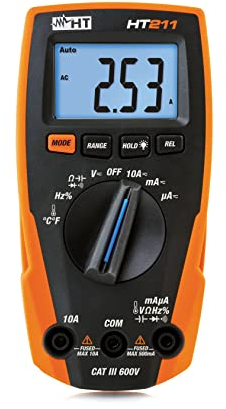 HT -Instruments HT211 Multímetro digital compacto con función de medición de temperatura