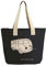 BRISA VW Collection - Volkswagen Wiederverwendbare Canvas-Einkaufs-Tüte-Strand-Tasche mit T1 Bulli Bus Motiv (Silhouette/Schwarz)