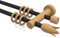 Interdeco Gardinenstange Metall/Holz in Schwarz/Buche 2-läufig 16 mm Ø Adrian Flower, 120 cm