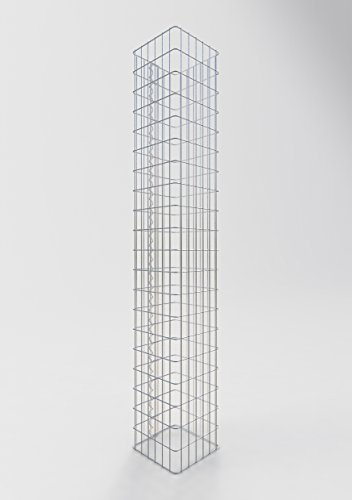 Gabiona - Gabionensäule 200 cm hoch - Eckiger Gabionenkorb 32x32 cm - Maschenweite 5 x 10 cm - Galvanisch verzinkt