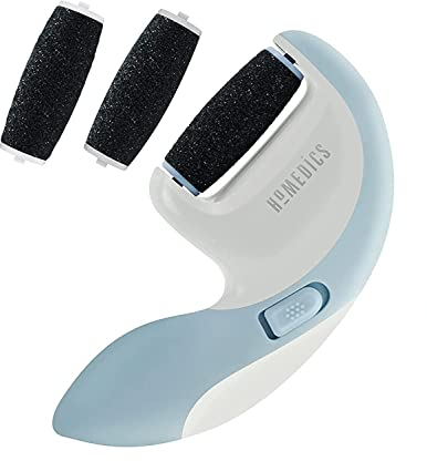 HoMedics Soft as Silk Pediküregerät, elektrischer Hornhautentferner mit Express Pedi Funktion für die Fußpflege inkl. Schleifrollen mit Diamantpartikeln in verschiedenen Stärken, batteriebetrieben