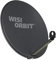 WISI Orbit Line Satelliten Offset-Antenne OA36H in Basaltgrau – 60cm Reflektor mit 40mm LNB-Halterung, Feedarm und Mastschellen – Komplette Sat Antenne mit Montagezubehör