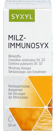 SYXYL Milzimmunosyx Mischung bei Störungen der Milzfunktion, 50 ml Lösung | Unterstützende Behandlung bei Störungen der Milzfunktion , natürliches homöopathisches Arzneimittel für Ihr Wohlbefinden.
