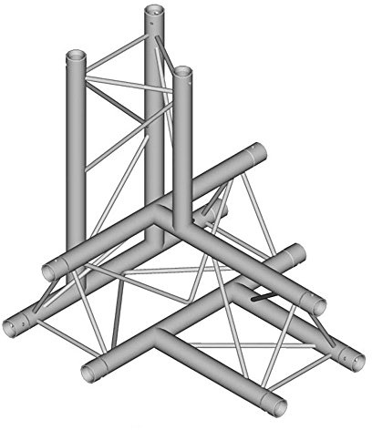 DT 23 T42-DTD, 3-Punkt Truss T-Stück, 4-weg, unten