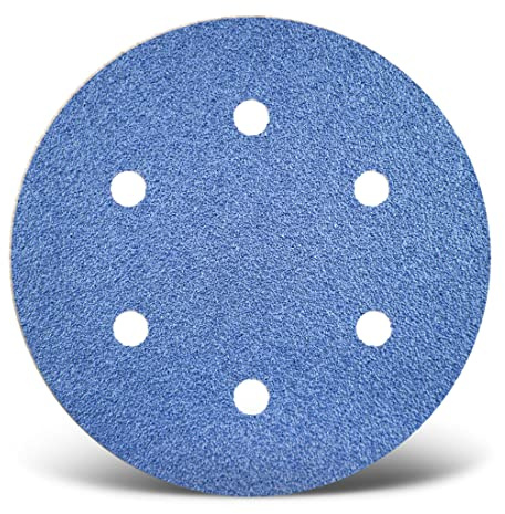 MENZER Blue Klett-Schleifscheiben, 150 mm, 6-Loch, f. Exzenterschleifer, Zirkonkorund (25 Stk.) K40