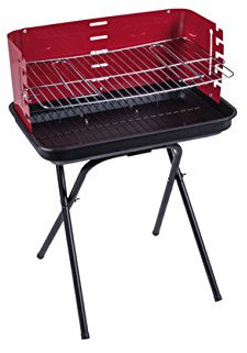 Enrico Coveri Garden Barbecue BBQ Rettangolare a Carbonella Portatile Da Viaggio - Griglia in Acciaio - Ripieghevole e Leggero