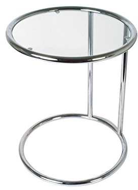 Leitmotiv Beistelltisch - Glas mit Stahl, Chrom - 44x54cm