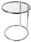 Leitmotiv Beistelltisch - Glas mit Stahl, Chrom - 44x54cm - Rund - Stahl - Couchtisch - Sofatisch - Kleiner Tisch für Wohnzimmer & Schlafzimmer