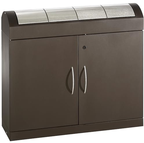 kaiserkraft | Wertstoffsammler aspect plus | mit Edelstahl-Klappdeckeln | 4 x 45 l | HxBxT 975 x 1100 x 320 mm