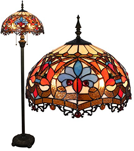 Gweat 16 pouces Continental Tiffany Lighting Salon Escalier Chambre Salle à manger Bar pastorale Creative personnalité de la mode décorative Lampadaire